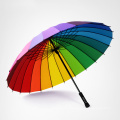 NELLO Rainbow Umbrella Rain Women Brand 24K Windproof Long Handle Umbrellas Strong Frame Waterproof Fashion Colorful Paraguas
